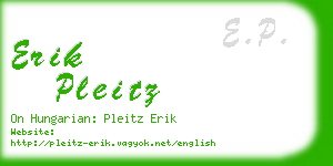 erik pleitz business card